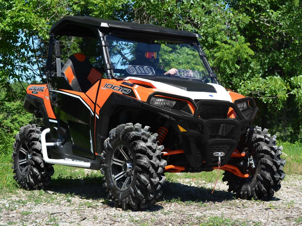 SuperATV Heavy-Duty Front Bumper for 2016-2023 Polaris General 1000/2017-2023 General 1000 4, Wrinkle Black, Made of 1.25" Heavy-Duty Tubing, UV-Resistant Powder Coat Finish, See Fitment, USA Made