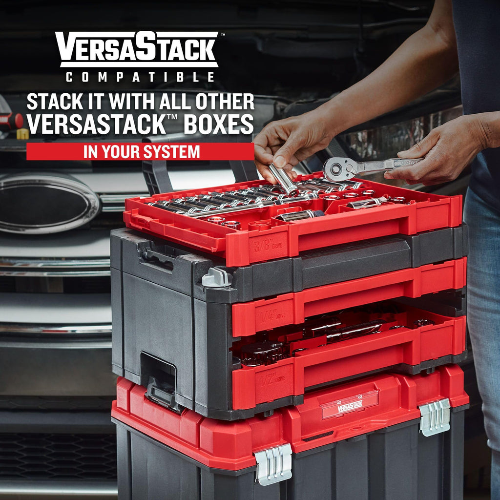 Craftsman 262-Piece Mechanic Tool Set with 3-Drawer VERSASTACK Box, SAE and Metric Socket Set, Car and Motorcycle Tool Kit with Combination Wrenches and Spark Plug Sockets, 90-Tooth (CMMT45309)