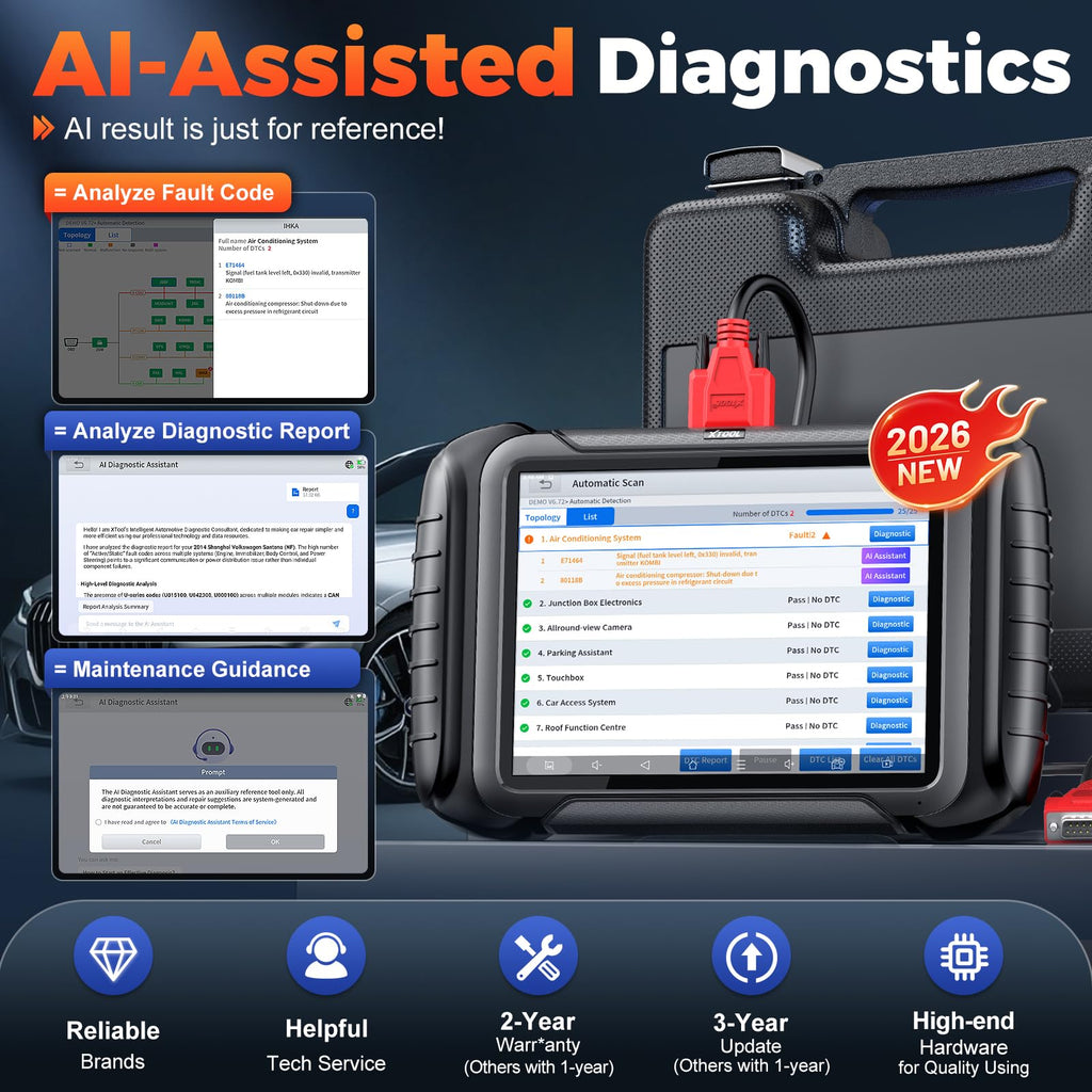 XTOOL D8S AI-Assisted Bidirectional OBD2 Scanner with Topology Mapping: 2026 Upgrade of XTOOL D8, Scan Tool with 42+ Reset, Full System Automotive Scanner Diagnostic Tool, PMI for Ford, FCA/CANFD/DoIP