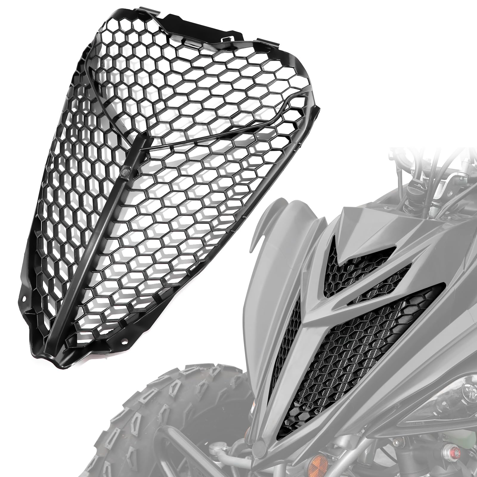 Raptor 700 700R Mesh Grill Radiator Guard Protector 13-25, Front Plastic Radiator Shield Grille Cover for Yamaha Raptor 700 700R 2013-2025 Accessories, Replace OEM #1PE-E2467-00-00