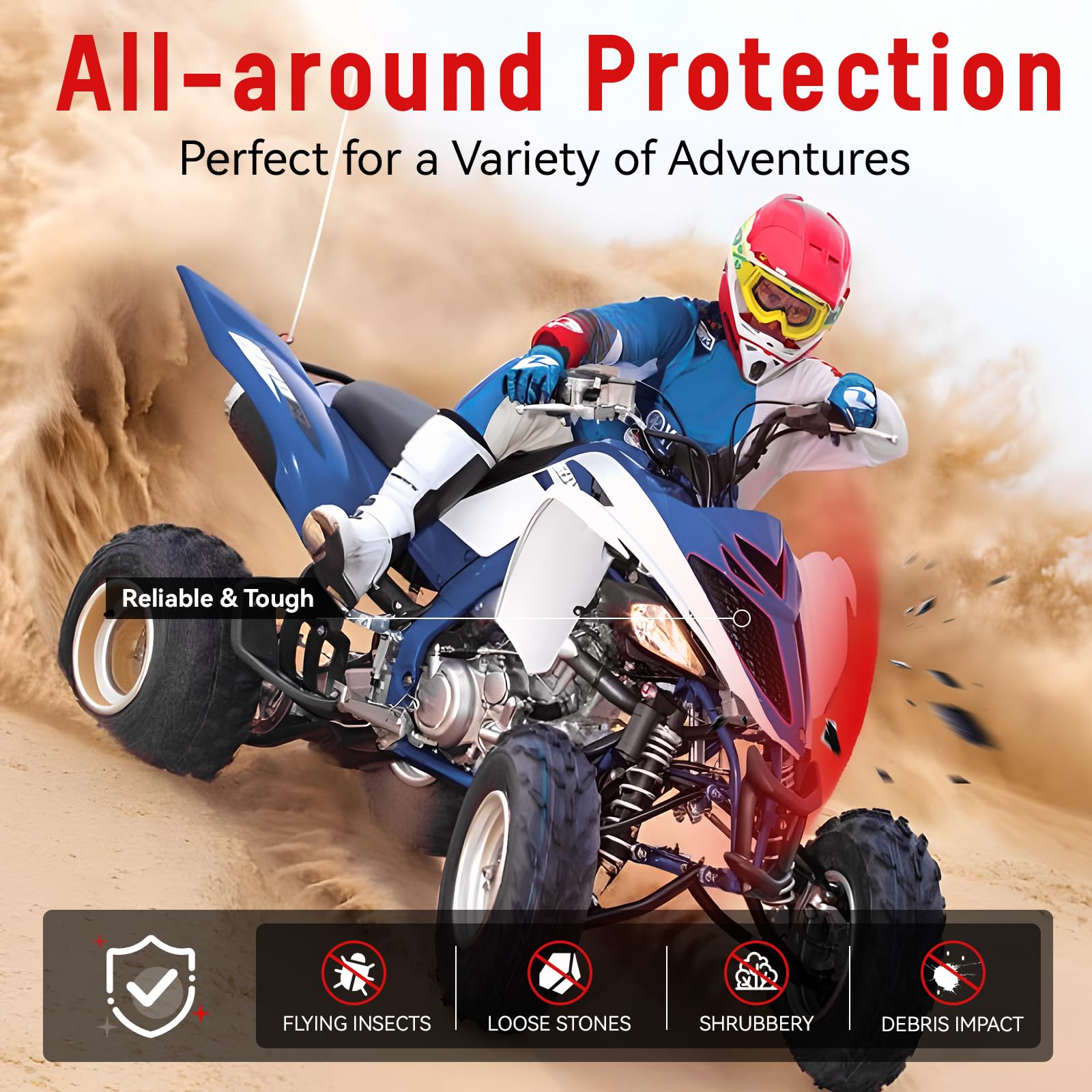 Raptor 700 700R Mesh Grill Radiator Guard Protector 13-25, Front Plastic Radiator Shield Grille Cover for Yamaha Raptor 700 700R 2013-2025 Accessories, Replace OEM #1PE-E2467-00-00