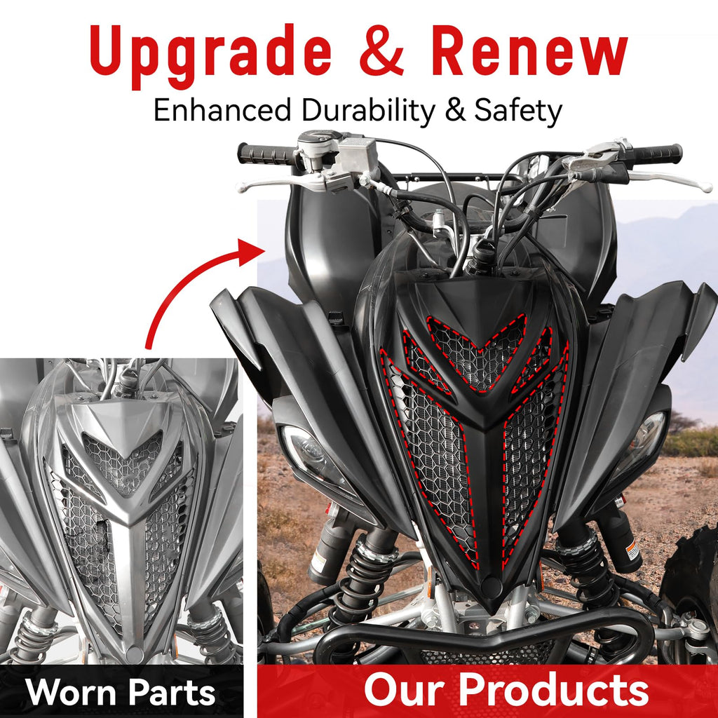 Raptor 700 700R Mesh Grill Radiator Guard Protector 13-25, Front Plastic Radiator Shield Grille Cover for Yamaha Raptor 700 700R 2013-2025 Accessories, Replace OEM #1PE-E2467-00-00