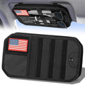 Car Sun Visor Organizer, Multi-Pocket Tactical Visor Storage with Zipper and Sunglasses Holder Clip, Semi-Rigid Molle Panel Car Visor Accessories for Truck, SUV, Patrols, Pickups