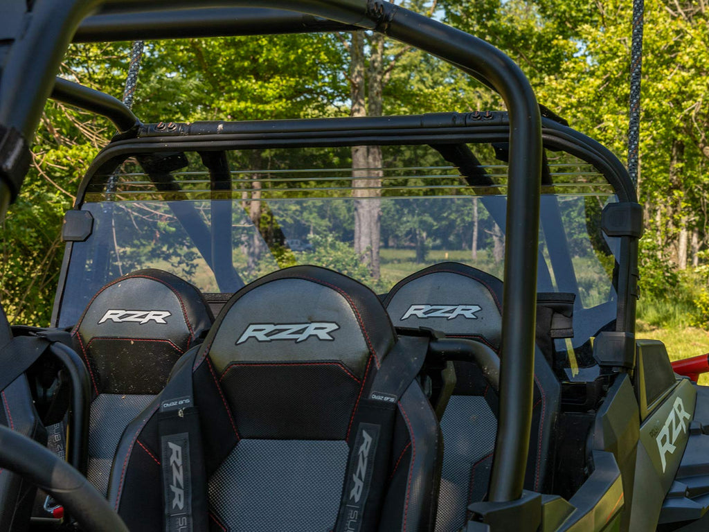 SuperATV Clear Heavy Duty Rear Windshield for 2018-2021 Polaris RZR XP Turbo S / XP 4 Turbo S | 1/4" Thick Polycarbonate 250x Stronger Than Glass | Protects From Flying Mud and Debris | USA Made