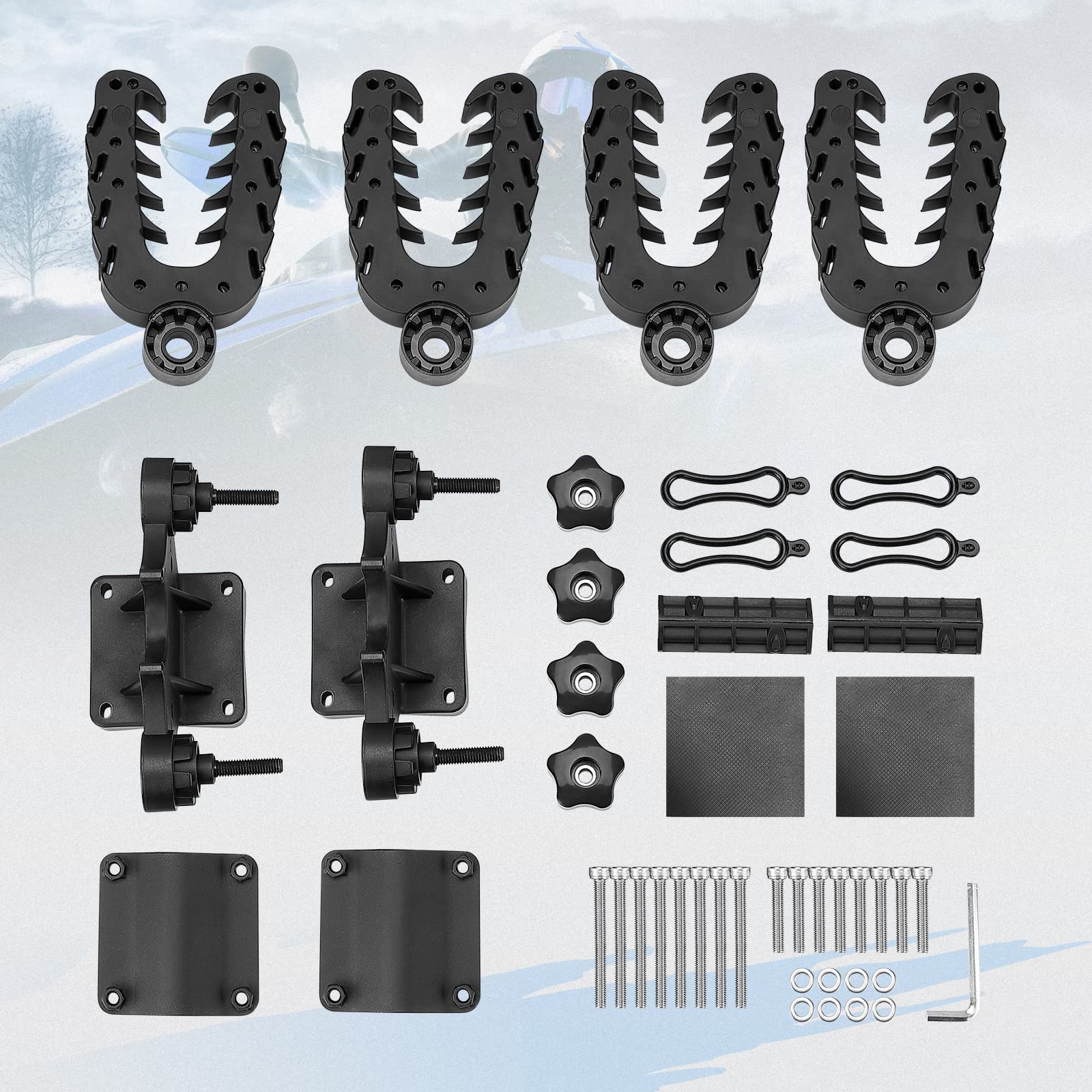 KEMIMOTO Double Tool Holder for ATV, Tool Mount for ATV, Bow Rack Tool Grips with Rubber Straps Compatible with Hunting Bike Mobility Scooter