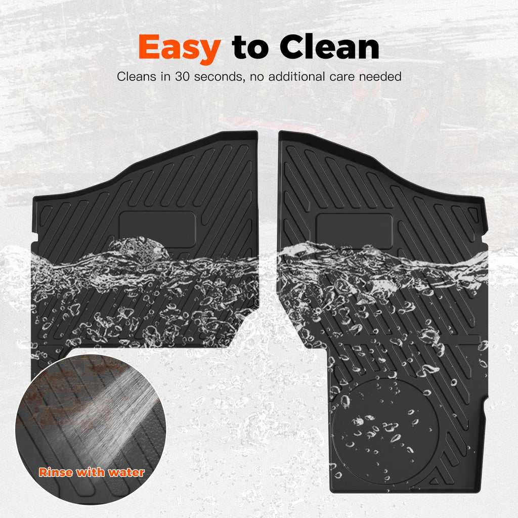 HugeUTV TPE Floor Mats for Polaris Ranger XP 1000/Crew 2019-2026, Front and Rear Row Floor Liners All Weather Protection Slush Mats (2PCS)