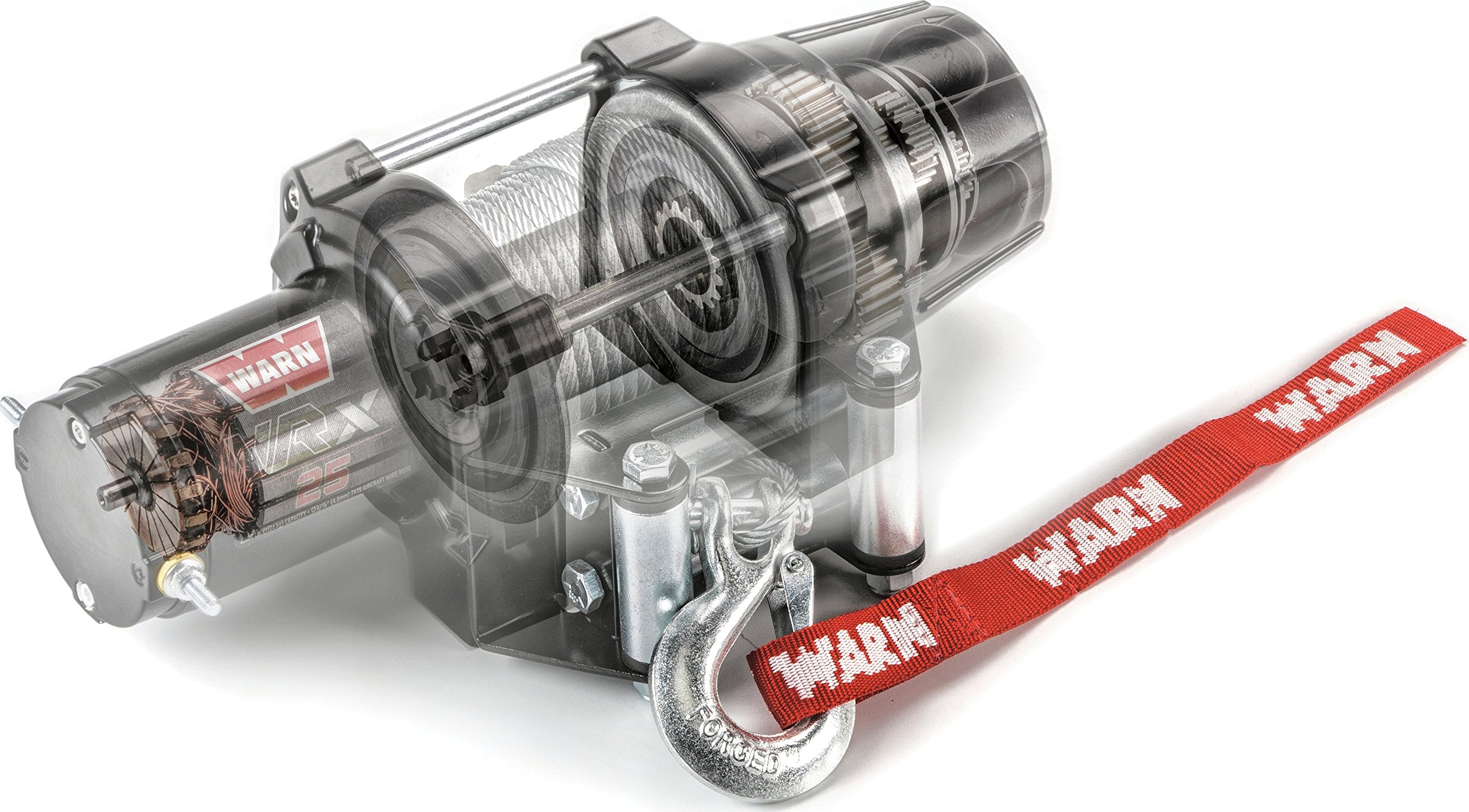 WARN 101045 VRX 45 Powersports Winch with Dash Mounted Switch and Steel Cable Wire Rope: 1/4" Diameter x 50' Length, 2.25 Ton (4,500 lb) Capacity
