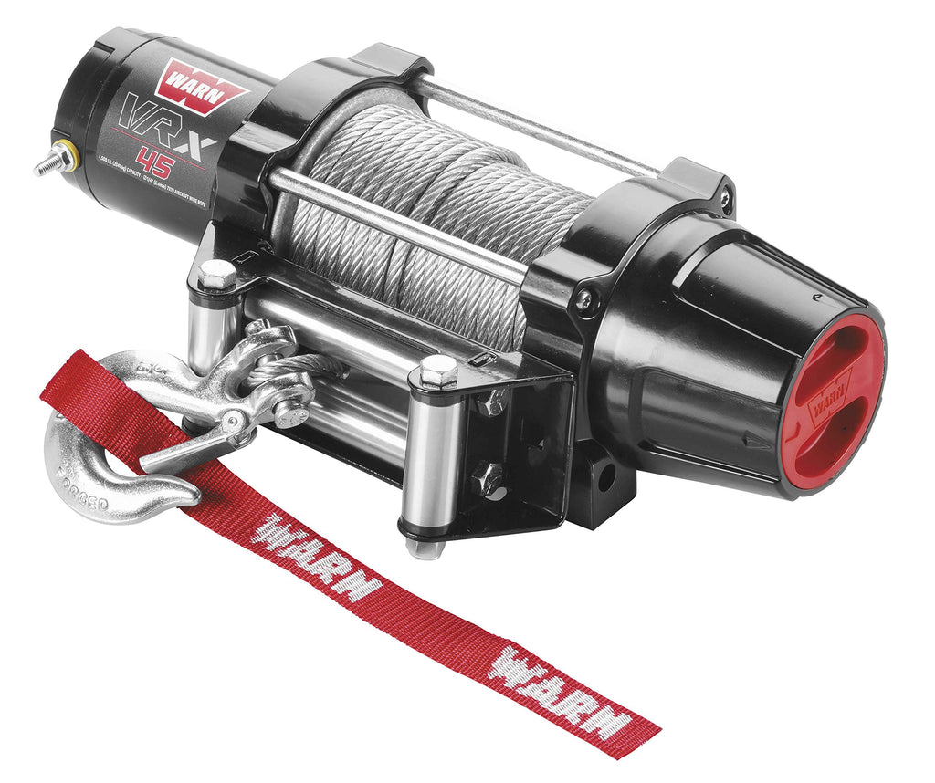 WARN 101045 VRX 45 Powersports Winch with Dash Mounted Switch and Steel Cable Wire Rope: 1/4" Diameter x 50' Length, 2.25 Ton (4,500 lb) Capacity