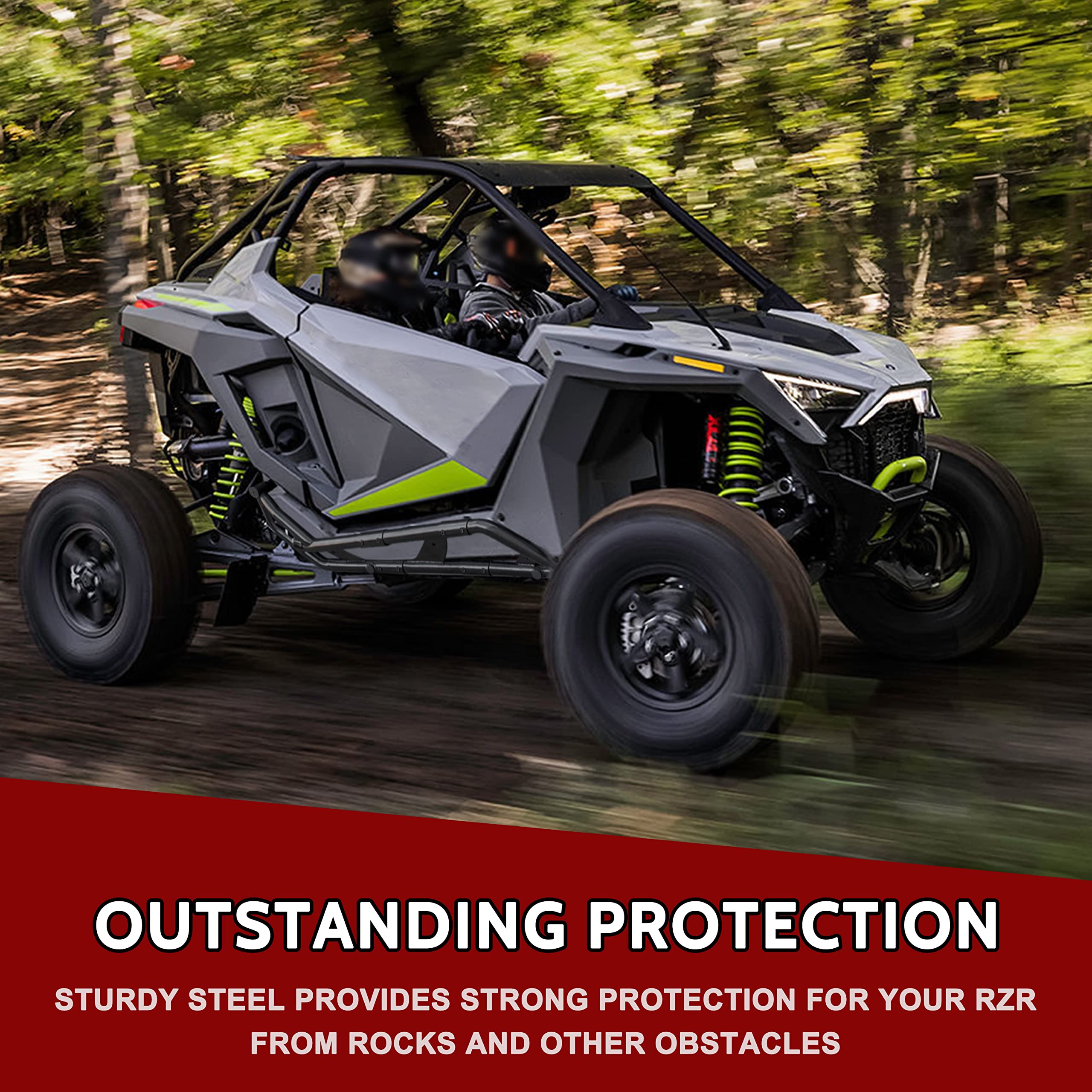 SAUTVS Nerf Bars Rock Sliders for Polaris RZR PRO XP/R/S/Turbo R Accessories 2020-2026, Combined Side Bumper Protector Guard Side Steps Kick-Out Tree Kickers-2 Seat (Replace #2890396,2883997,2889208)