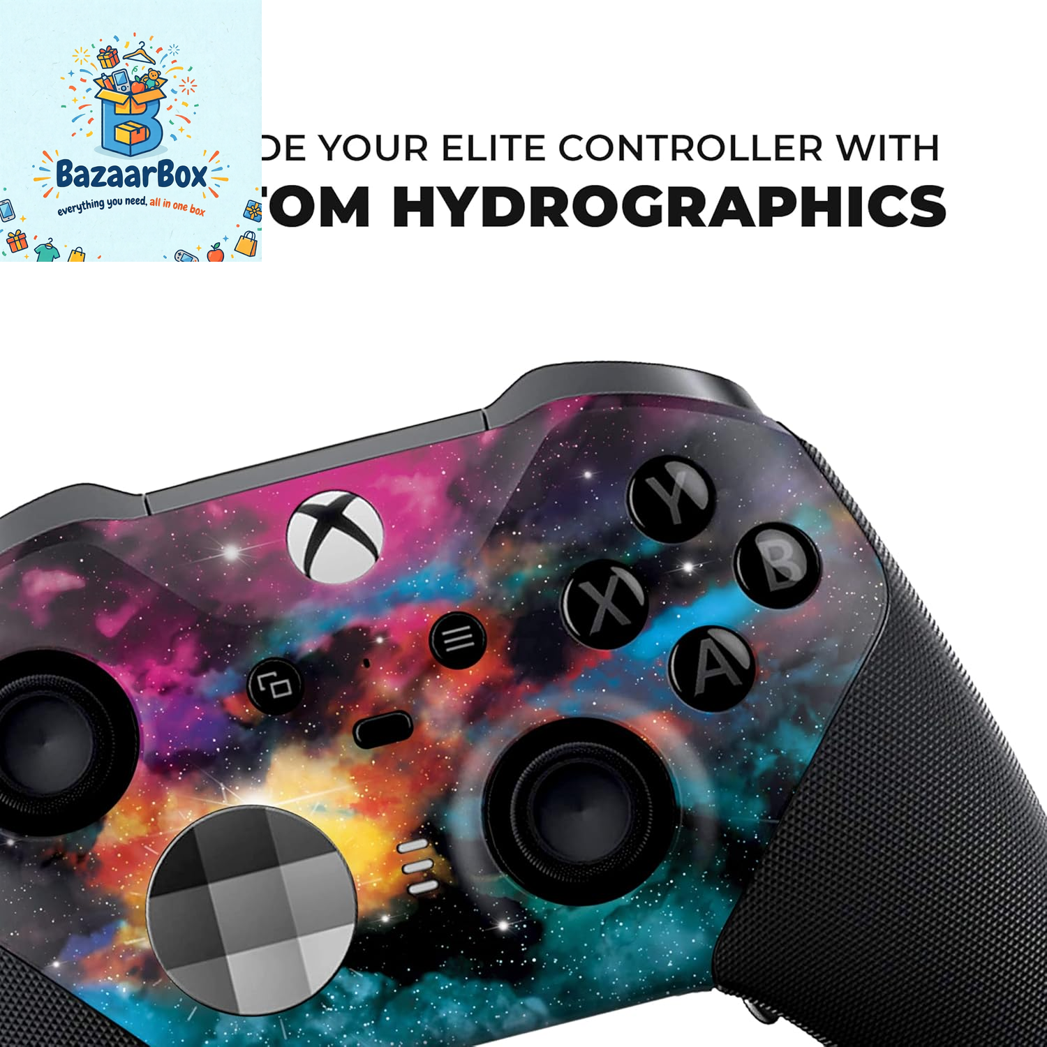 Galaxy X-Box Elite Controller Series 2 Limited Edition Custom Elite Series 2 Controller for X-Box One/Series X/S. Made with Advanced Hydro-Dip Paint Technology (Not Just a Skin)